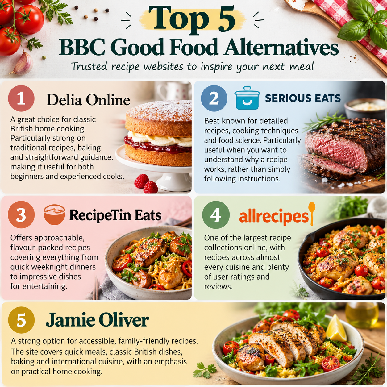 top 5 bbc good food alternative sites