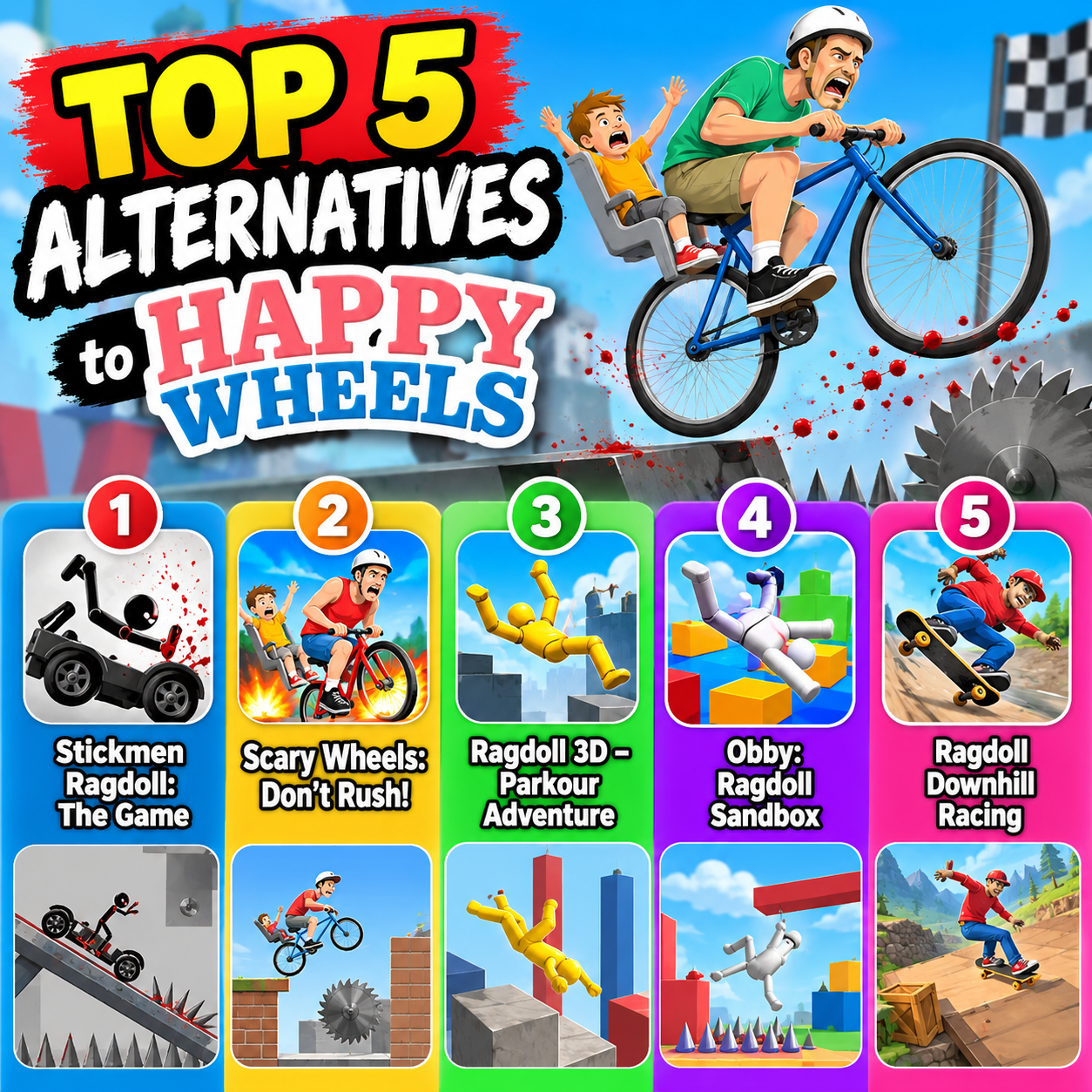 happy wheels game alternatives