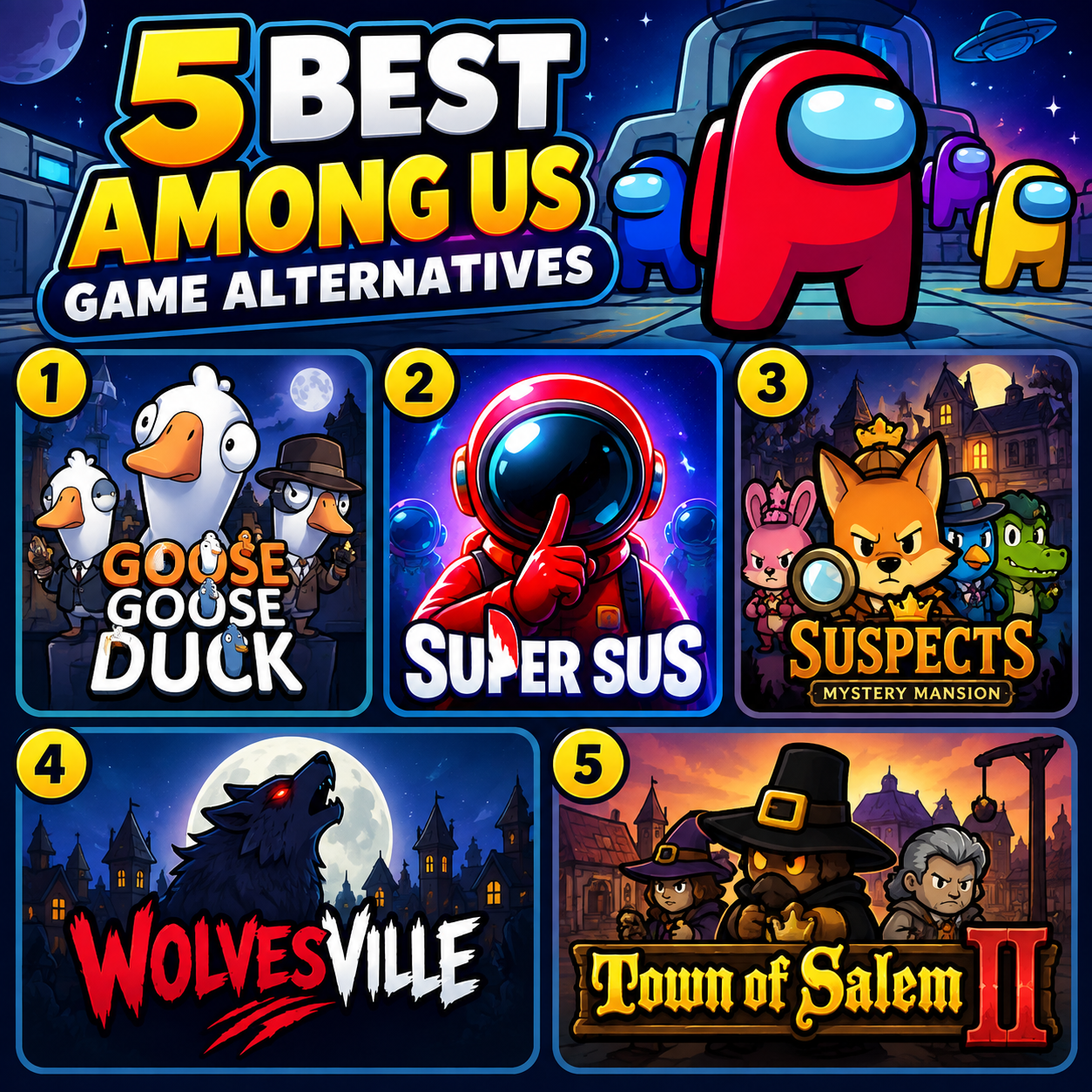 top 5 among us game alternatives