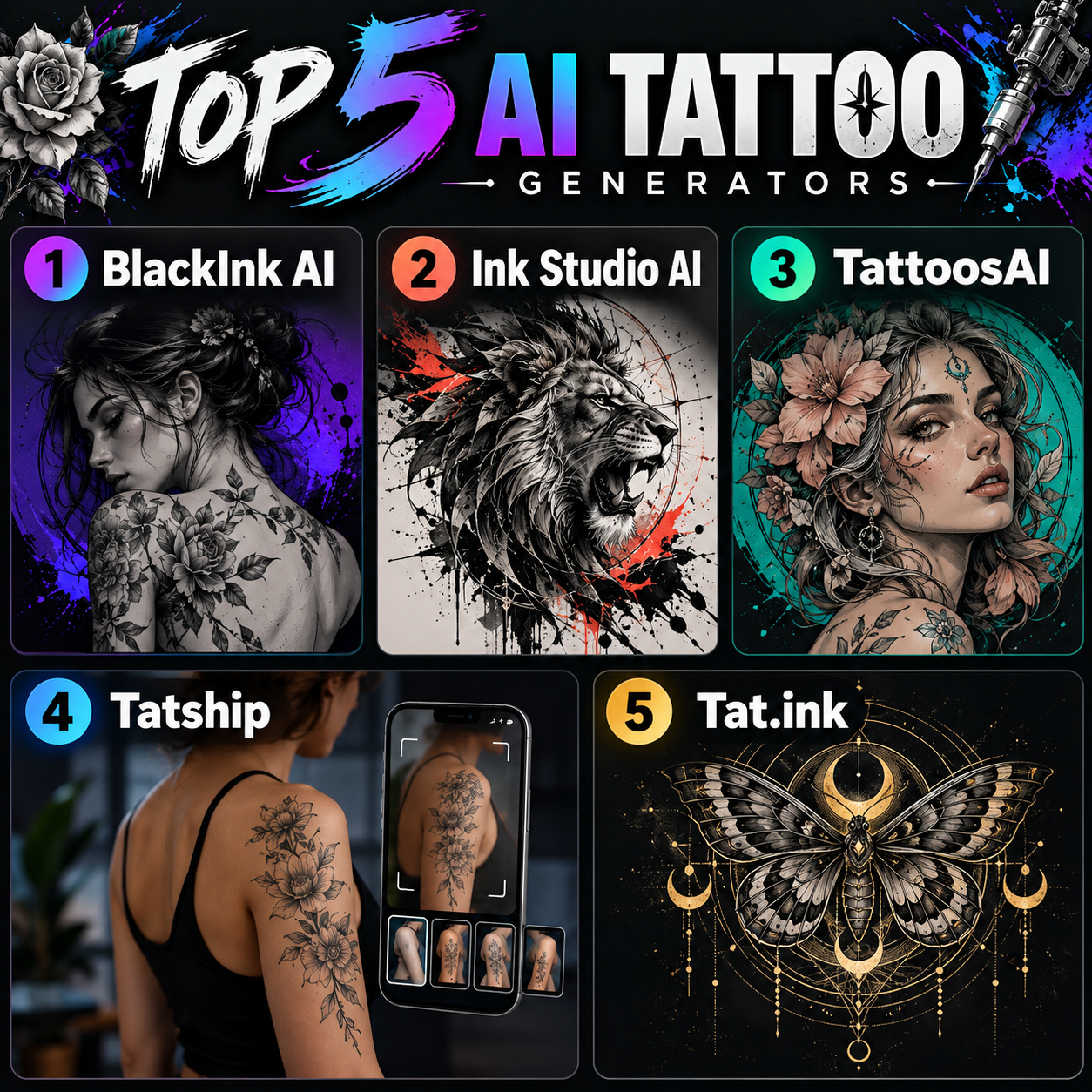 Best 5 AI tattoo generators