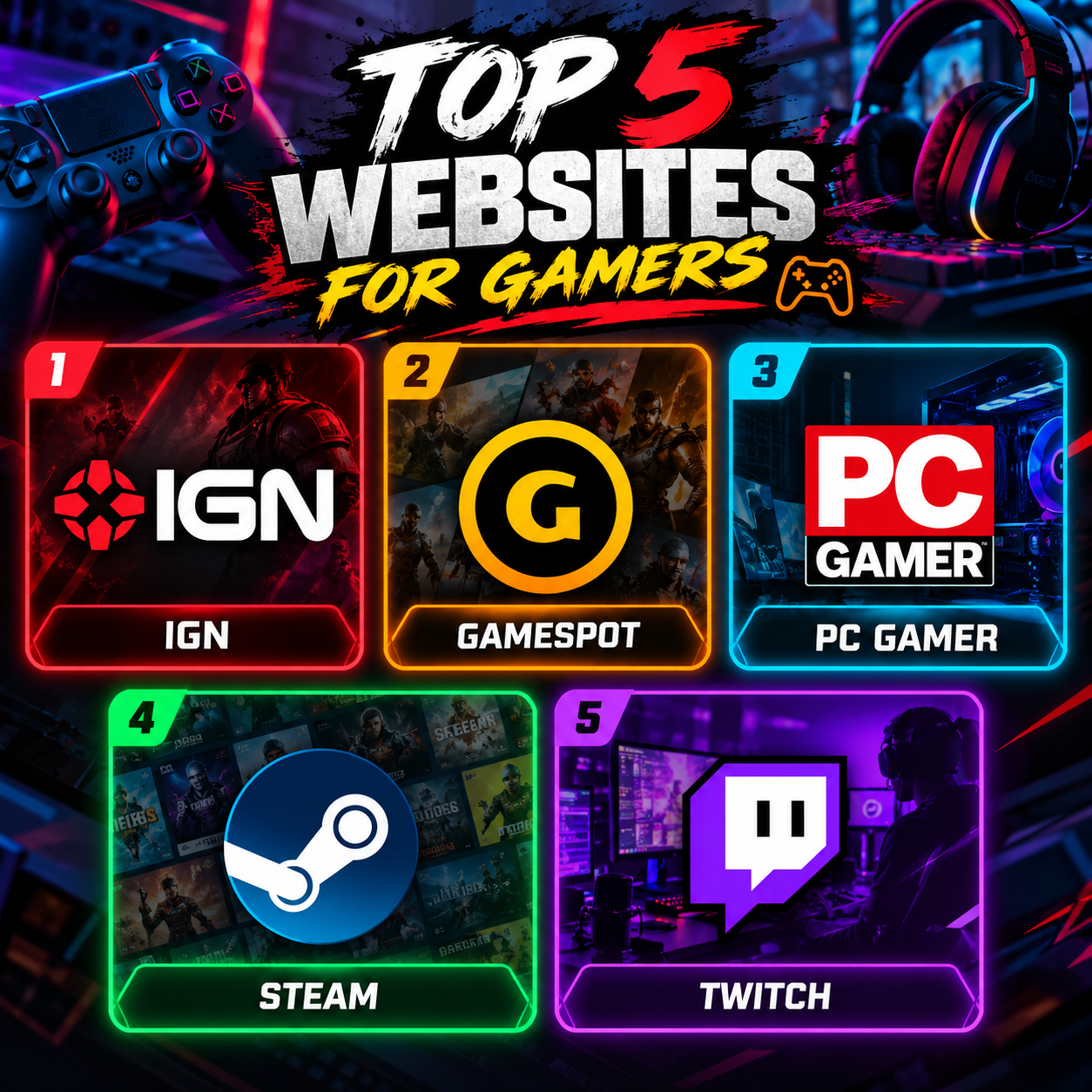 5 best websites for gaming