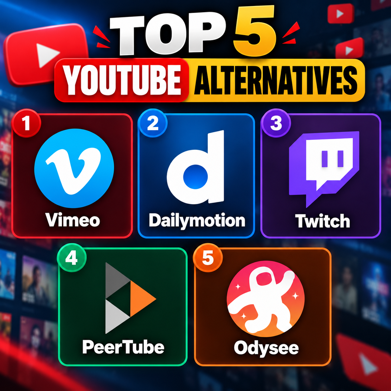 best alternatives to youtube